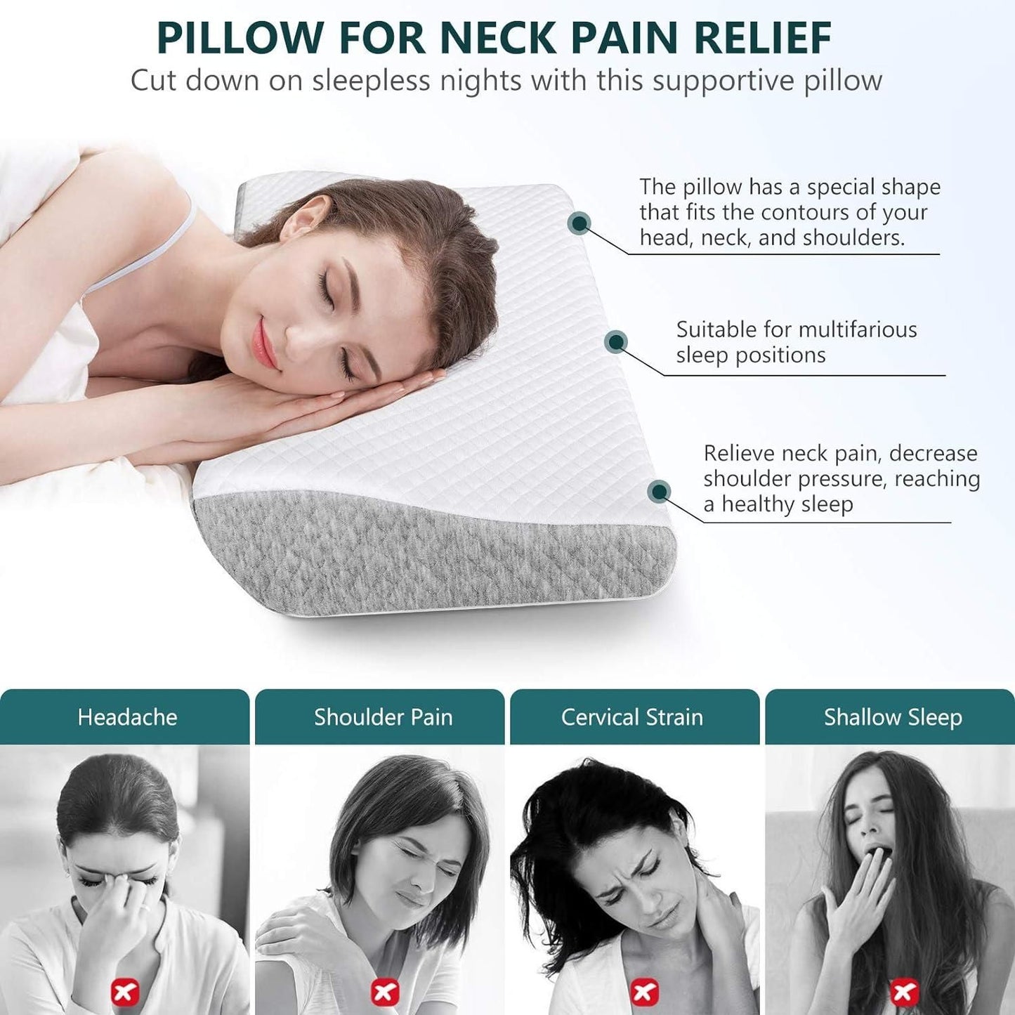 Foam Pillow for Neck Pain Relief – Orthopedic Comfort for Better Sleep